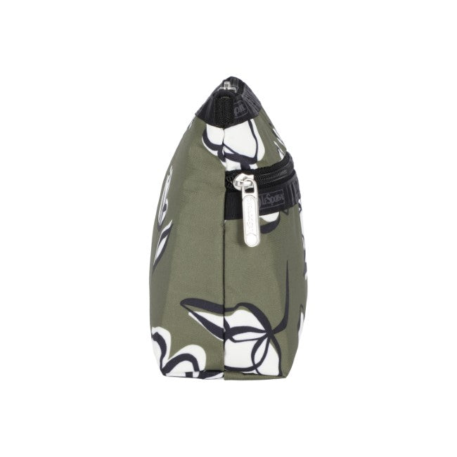 LeSportsac Unisex Cosmetic Clutch In Olive Floral Silhouette