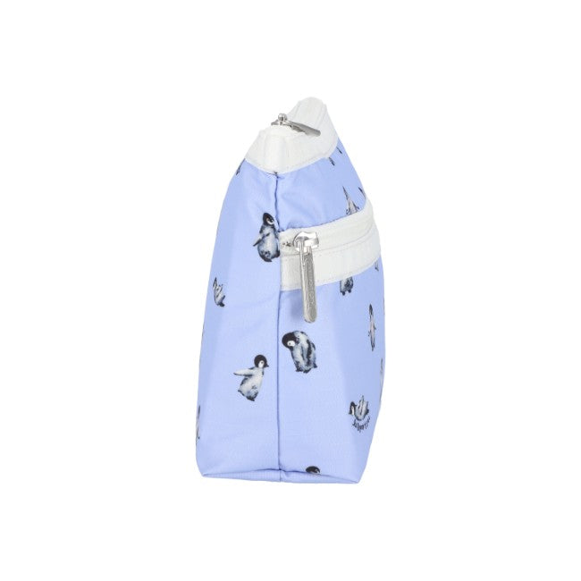 LeSportsac Unisex Pouch Cosmetic Clutch In Petite Penguins White