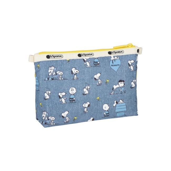 LeSportsac Unisex Pouch Cosmetic Clutch In Peanuts Happy Pals Acc