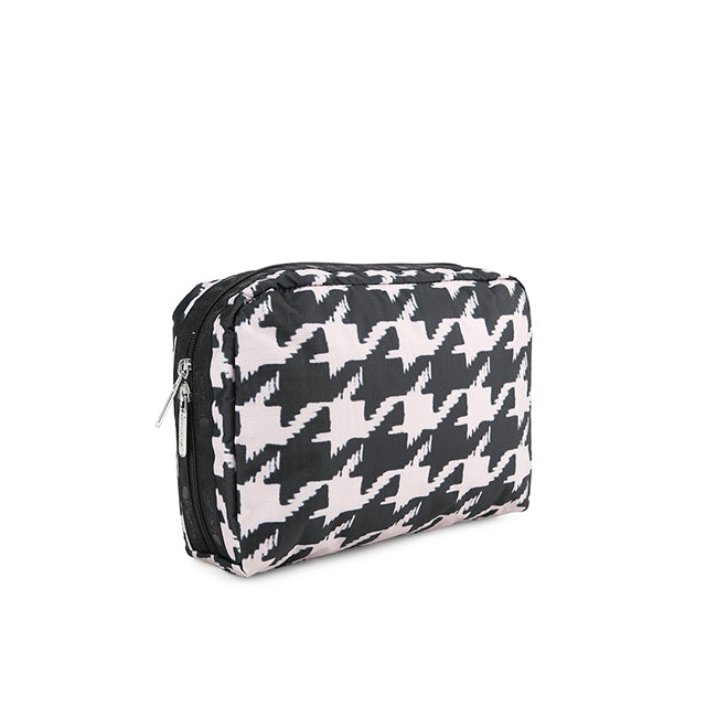 LeSportsac Aksesoris Unisex Xl Rectangular Cosmetic In Blk/ Beige Houndstooth