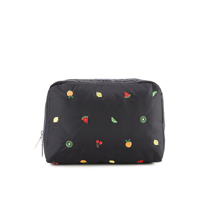 Xl Rectangular Cosmetic In Mixed Fruit Embroidery