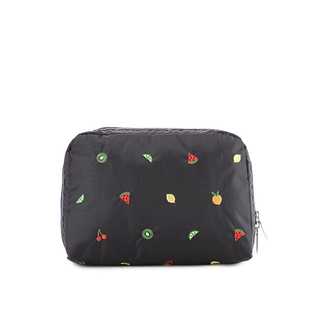 Xl Rectangular Cosmetic In Mixed Fruit Embroidery