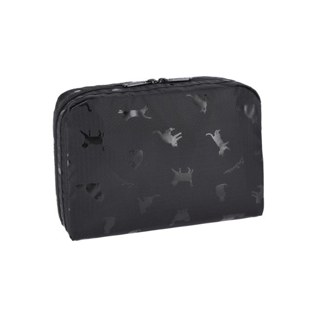 LeSportsac Unisex Xl Rectangular Cosmetic In Black Cats