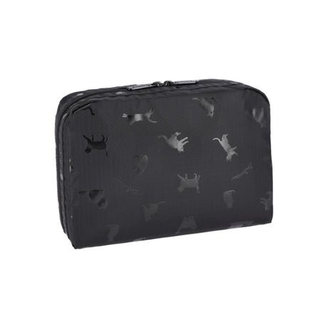 LeSportsac Unisex Xl Rectangular Cosmetic In Black Cats