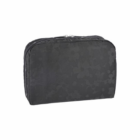 LeSportsac Unisex Xl Rectangular Cosmetic In Black Floral Jacquard