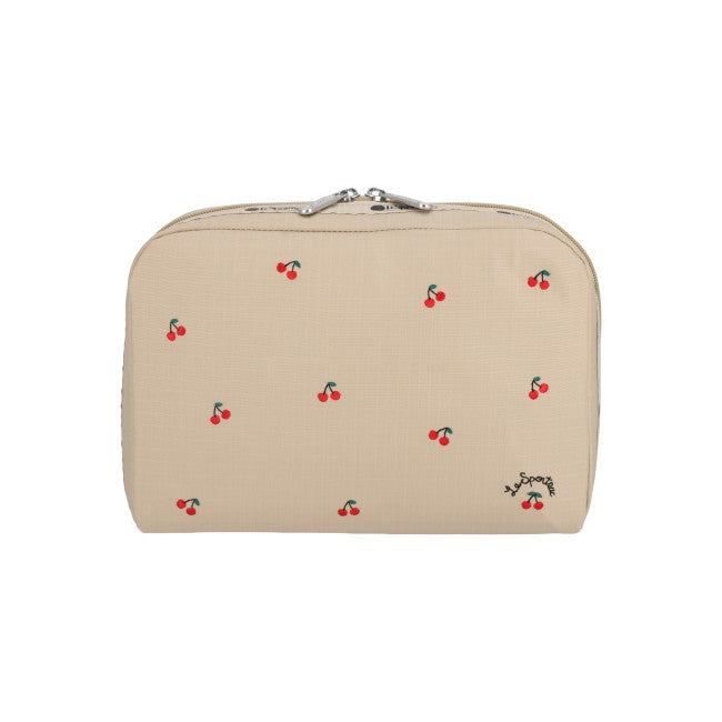 LeSportsac Unisex Pouch Xl Rectangular Cosmetic In Cherry Embroidery