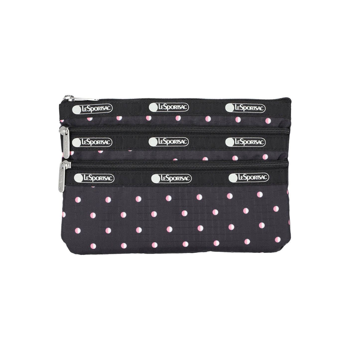 LeSportsac Aksesoris Unisex 3-Zip Cosmetic In Pink Geo Dot