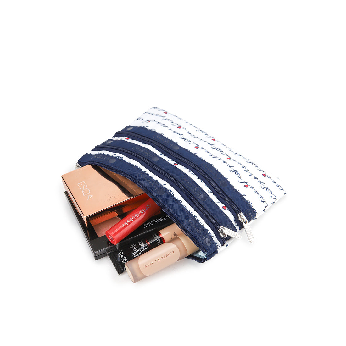 3-Zip Cosmetic In Marine Logo Border