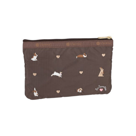 LeSportsac Unisex 3-Zip Cosmetic In Bunny Embroidery
