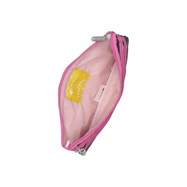 LeSportsac Unisex Pouch 3-Zip Cosmetic In Miffy Orchard Green/Pink