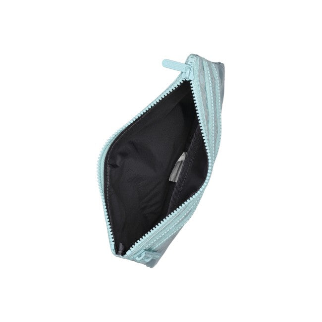 LeSportsac Unisex Pouch 3-Zip Cosmetic In Aqua Blue Shine