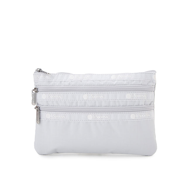 3-Zip Cosmetic In Pearl Gray