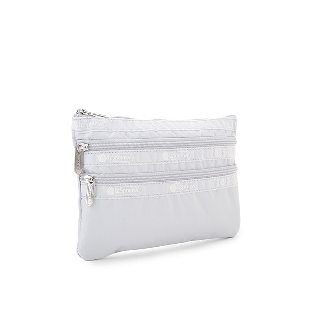 3-Zip Cosmetic In Pearl Gray