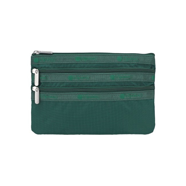 LeSportsac Unisex Pouch 3-Zip Cosmetic In Eden Green