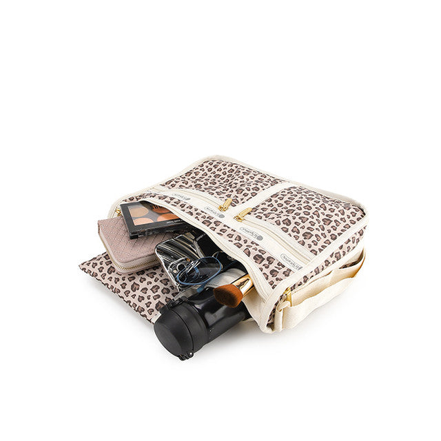 Deluxe Everyday Bag In Latte Heart Leopard