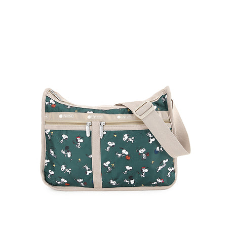 LeSportsac Tas Unisex Sling Bag Deluxe Everyday Bag In Snoopy And Woodstock Grn