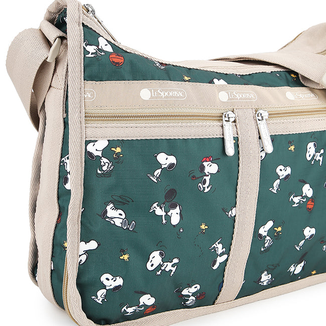 LeSportsac Tas Unisex Sling Bag Deluxe Everyday Bag In Snoopy And Woodstock Grn