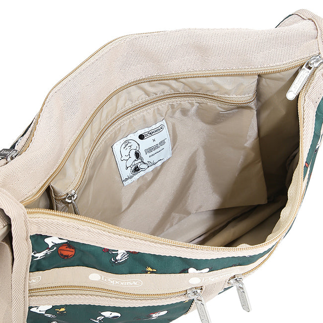LeSportsac Tas Unisex Sling Bag Deluxe Everyday Bag In Snoopy And Woodstock Grn