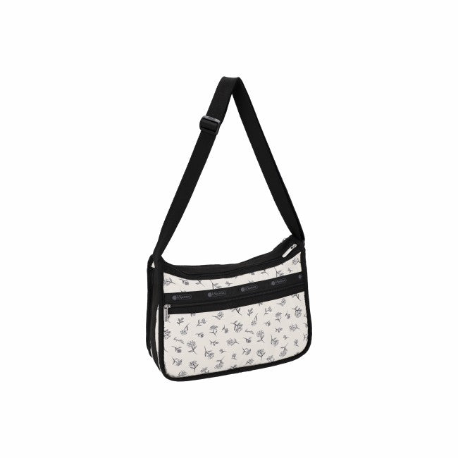 LeSportsac Unisex Deluxe Everyday Bag In Ink Sketched Floral Ivory