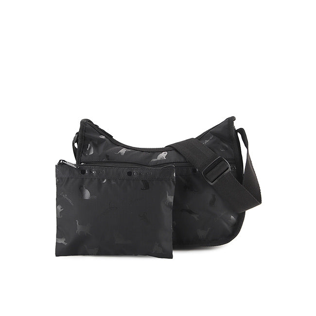 LeSportsac Unisex Classic Hobo In Black Cats