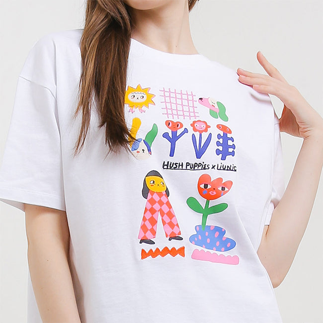 Hush Puppies Pakaian Wanita T Shirt Liunic Taea In White
