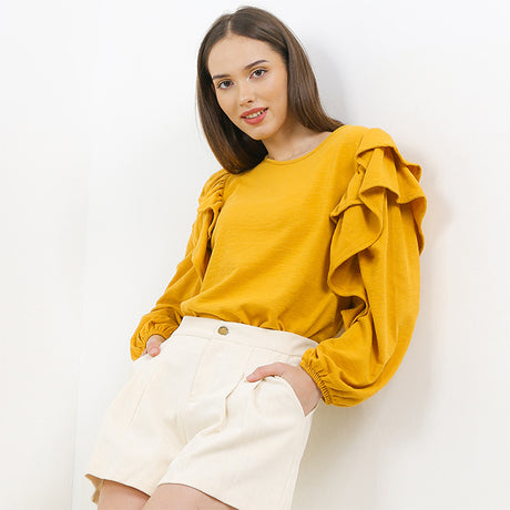 Hush Puppies Pakaian Wanita Blouse Dc Civia In Mustard