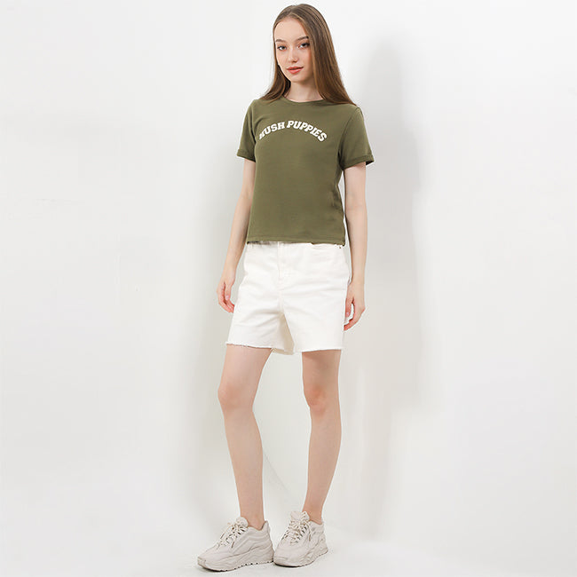 Hush Puppies Pakaian Wanita T Shirt Bsc Glena 2 In Olive