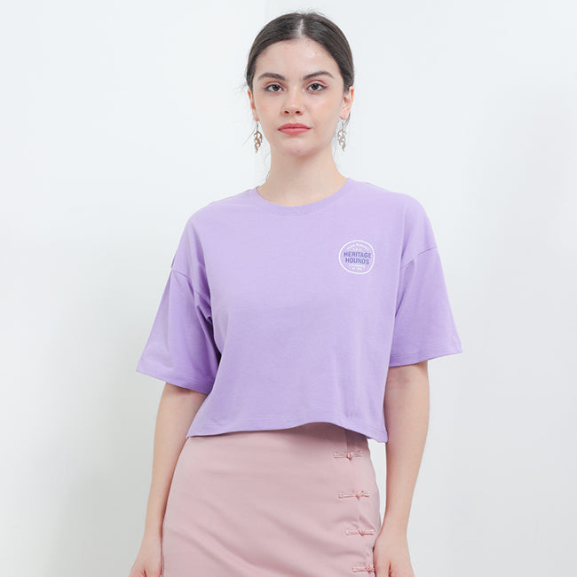 Hush Puppies Pakaian Wanita T Shirt Hh Onderea In Purple