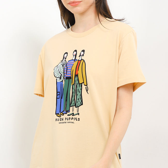 Hush Puppies Pakaian Wanita T Shirt 90S Diversa In Beige