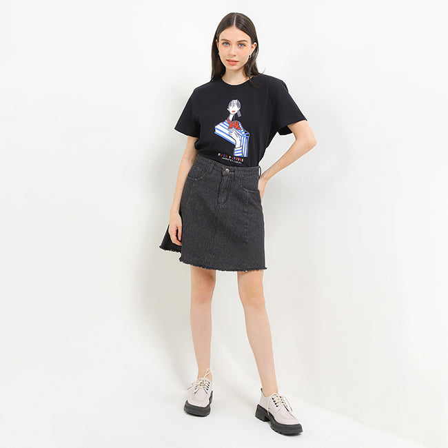 Hush Puppies Pakaian Wanita T Shirt 90S Diversa In Black