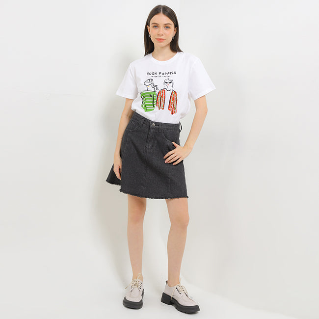 Hush Puppies Pakaian Wanita T Shirt 90S Diversa In White