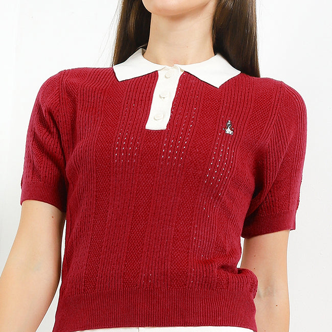 Hush Puppies Pakaian Wanita 90S Pointel In Red