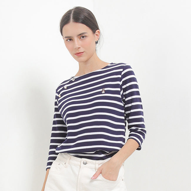 Hush Puppies Pakaian Wanita T shirt Lilyana Boat In Navy