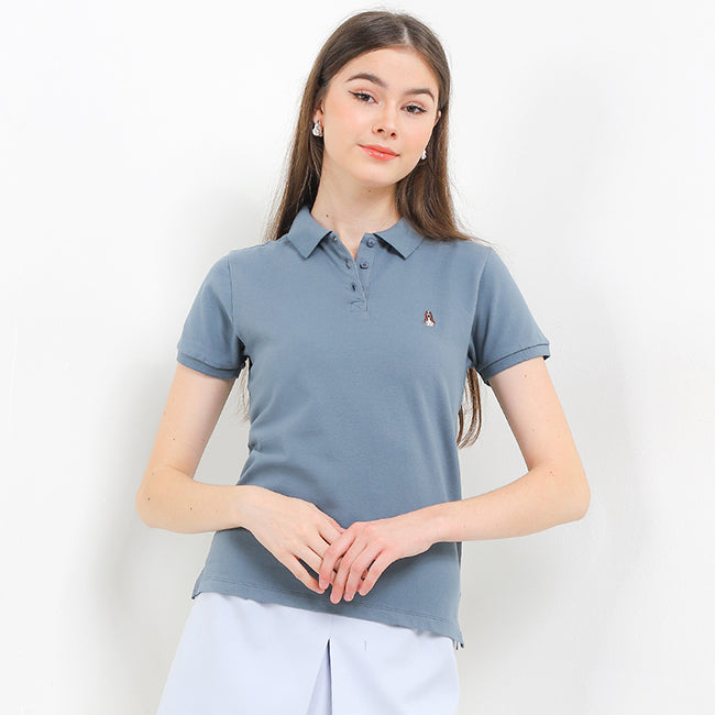 Hush Puppies Pakaian Wanita Bsc Ardyne Polo In Medium Blue