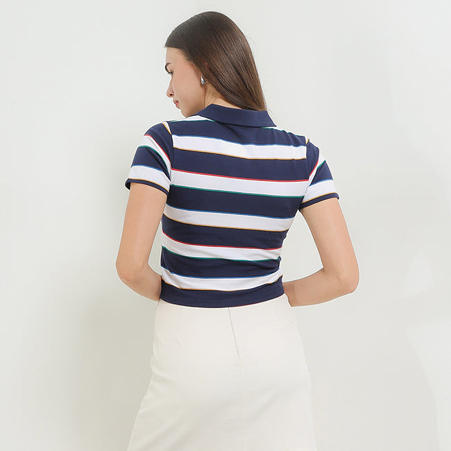 Alondra Crop Polo In Navy