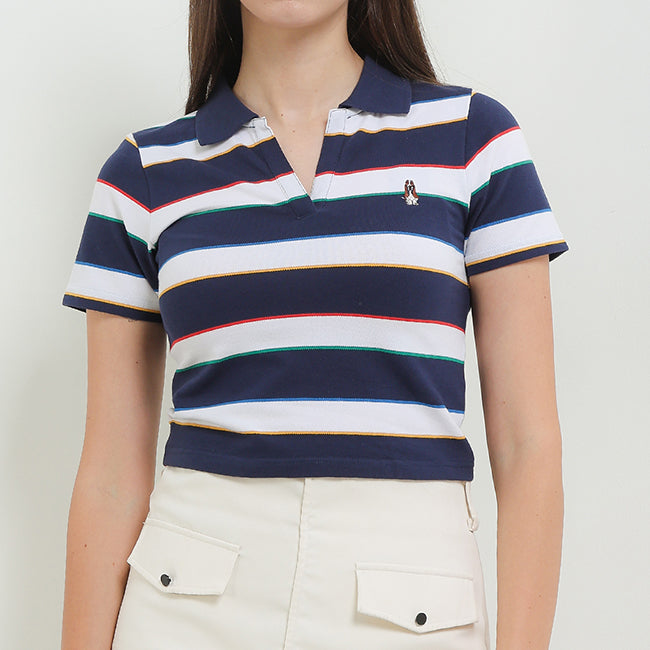 Alondra Crop Polo In Navy
