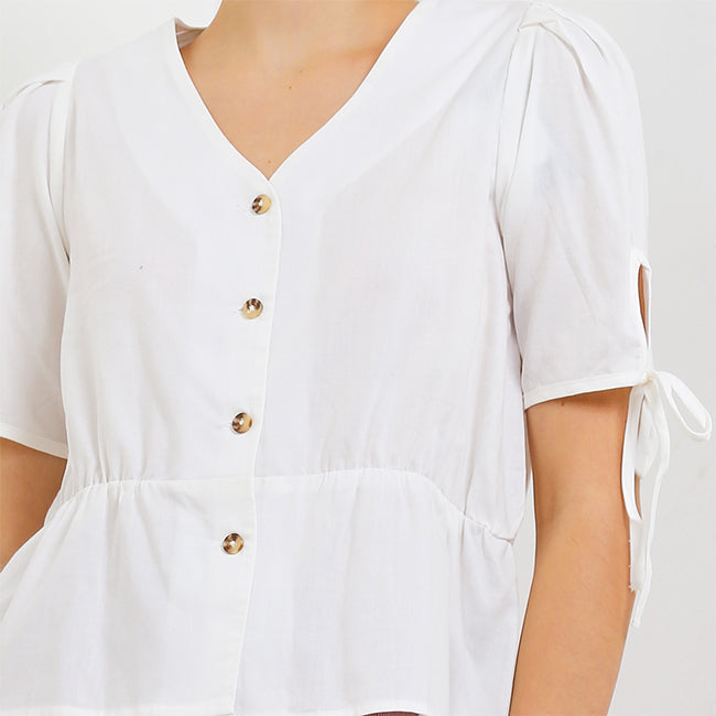 Hush Puppies Pakaian Kemeja Wanita Irama In White