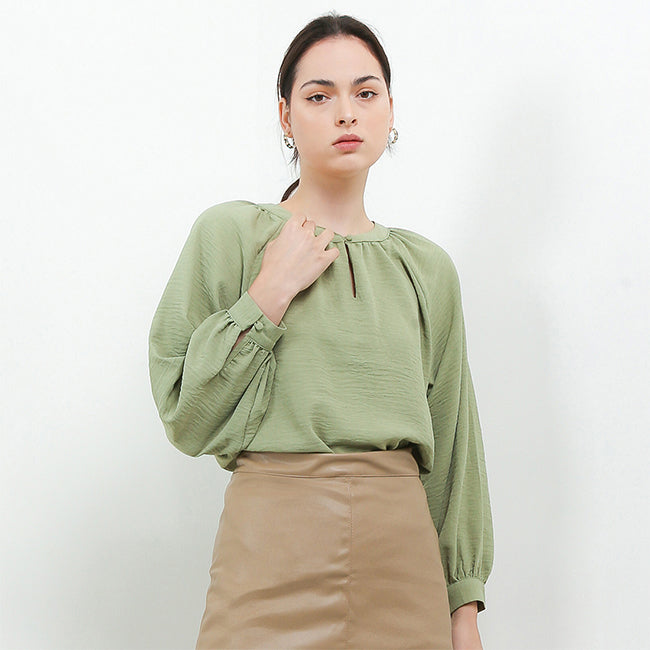 Hush Puppies Pakaian Wanita Blouse Thivi In Green