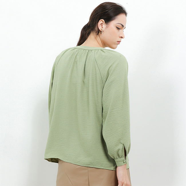 Hush Puppies Pakaian Wanita Blouse Thivi In Green