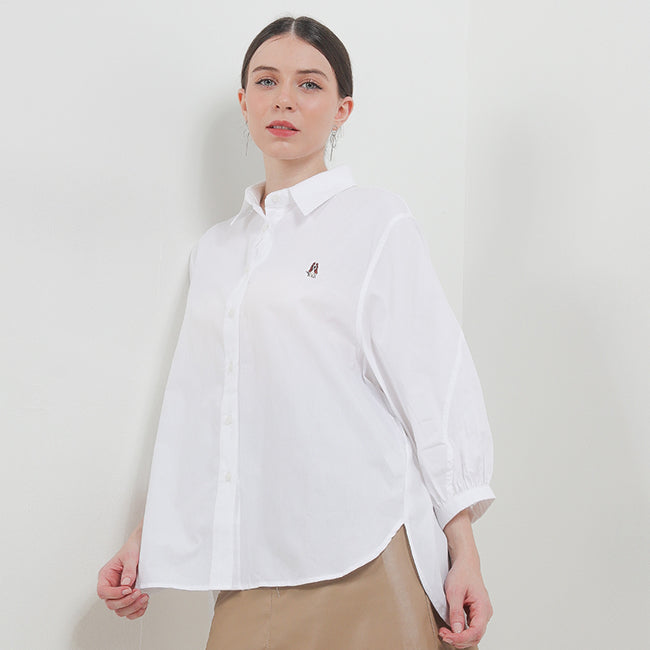 Hush Puppies Pakaian Wanita Shirt Clarity Puff In White