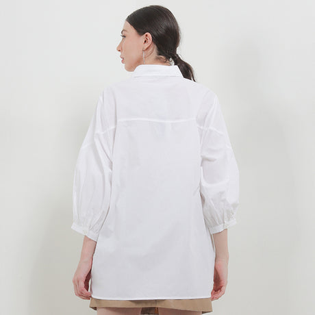 Hush Puppies Pakaian Wanita Shirt Clarity Puff In White