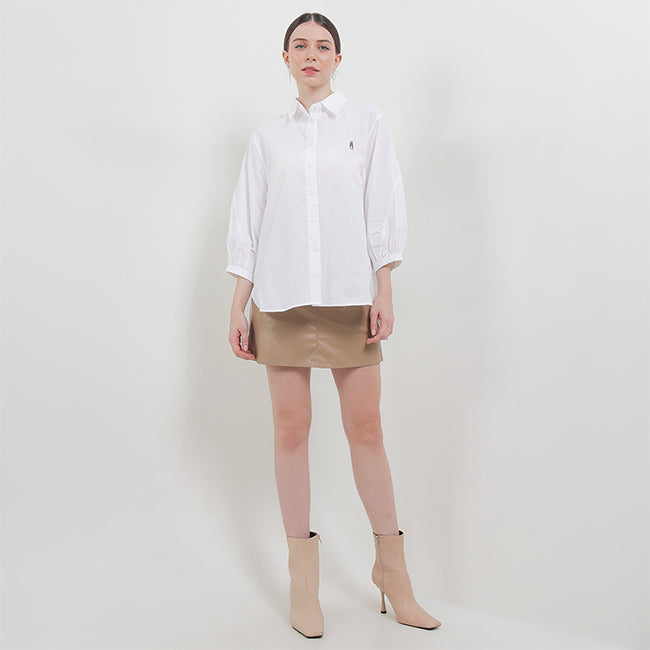 Hush Puppies Pakaian Wanita Shirt Clarity Puff In White