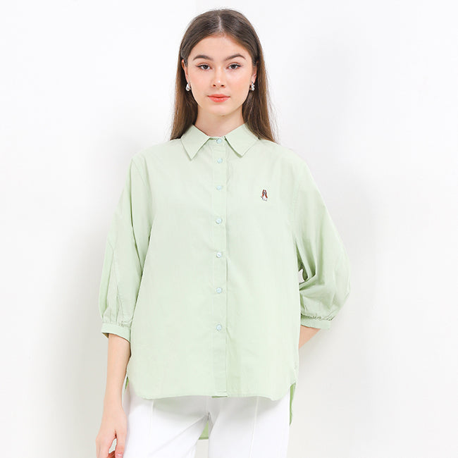 Hush Puppies Pakaian Wanita Shirt Clarity Puff In Sage