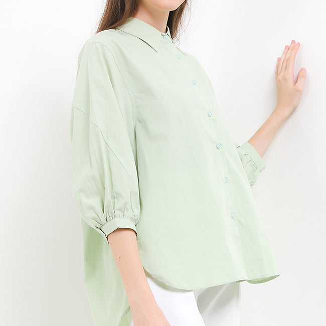 Hush Puppies Pakaian Wanita Shirt Clarity Puff In Sage