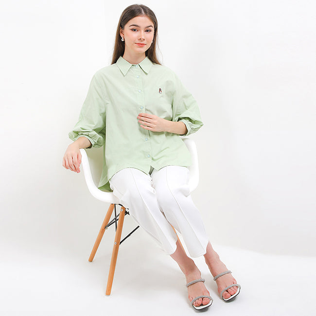 Hush Puppies Pakaian Wanita Shirt Clarity Puff In Sage