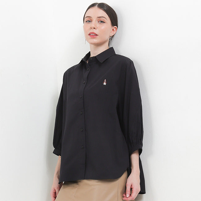 Hush Puppies Pakaian Wanita Shirt Clarity Puff In Black