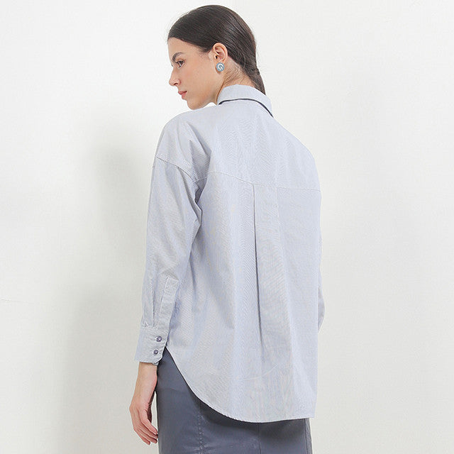 Hush Puppies Pakaian Wanita Shirt Letitia Stripe In Navy