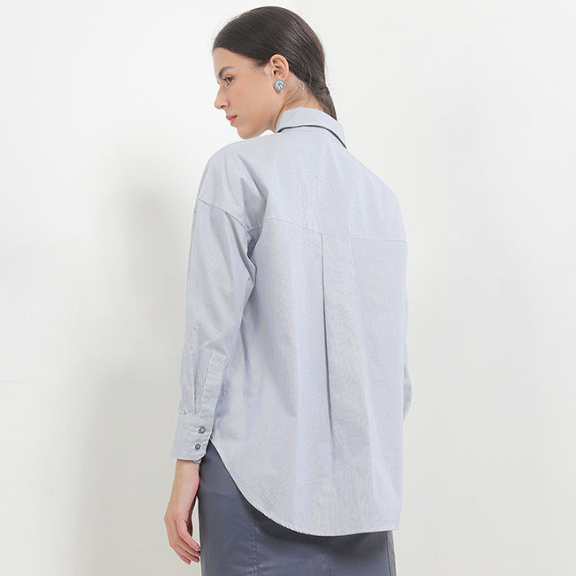 Hush Puppies Pakaian Wanita Shirt Letitia Stripe In Navy