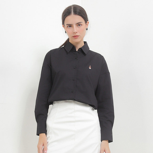 Hush Puppies Pakaian Wanita Shirt Letitia Solid In Black