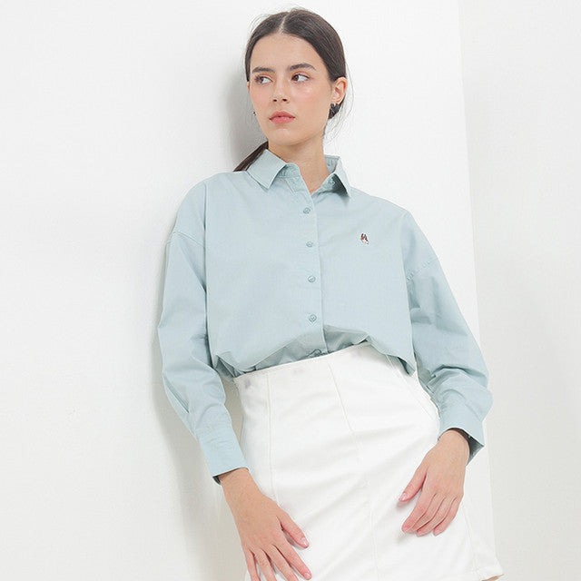 Hush Puppies Pakaian Wanita Shirt Letitia Solid In Sage